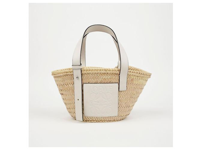 Loewe Palm Leaf Basket Small Leder Tote Bag Weiß - Ansicht 2