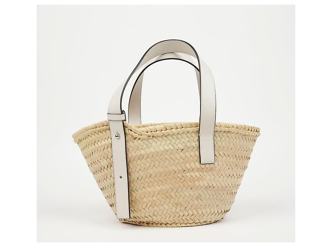 Loewe Palm Leaf Basket Small Leder Tote Bag Weiß - Ansicht 5