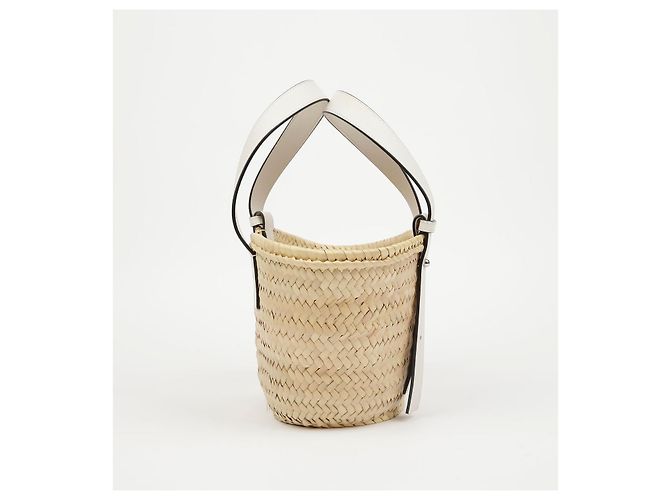 Loewe Palm Leaf Basket Small Leder Tote Bag Weiß - Ansicht 6