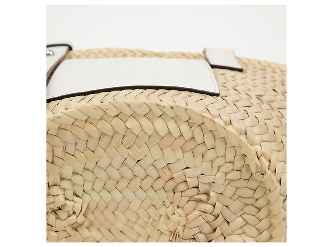 Loewe Palm Leaf Basket Small Leder Tote Bag Weiß - Ansicht 9