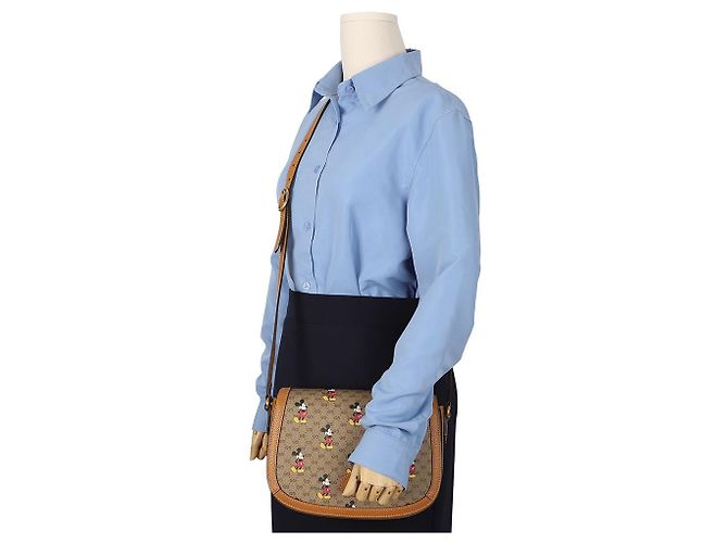 Gucci Borsa a tracolla GG Supreme con stampa Mickey Mouse - vista 12