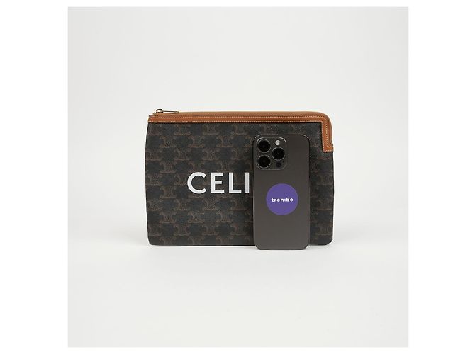 Céline Kleines Canvas-Lammleder-Etui - Ansicht 10