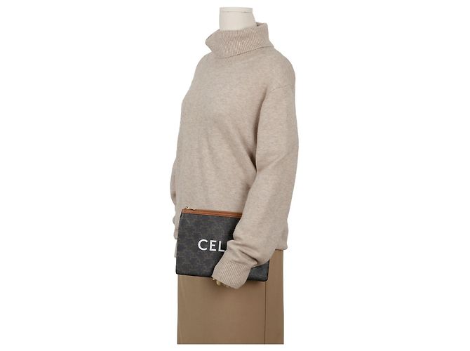 Céline Kleines Canvas-Lammleder-Etui - Ansicht 12