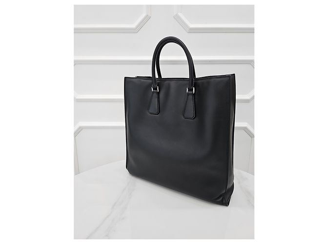 Tote Prada Sac cabas en cuir avec logo triangle - vue 4