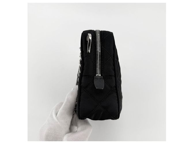 Prada Borsa a tracolla Tessuto Nylon Quilted Chain - vista 4