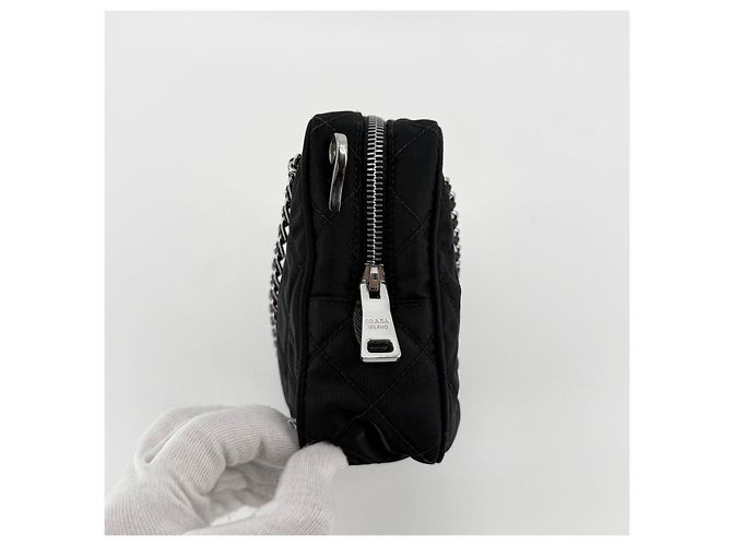 Prada Borsa a tracolla Tessuto Nylon Quilted Chain - vista 5