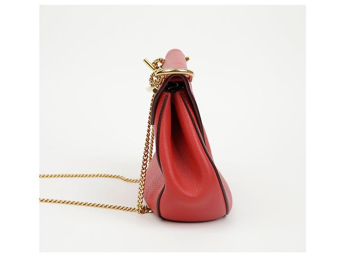 Chloé Bolso de hombro Drew Chain pequeño rojo - vista 5