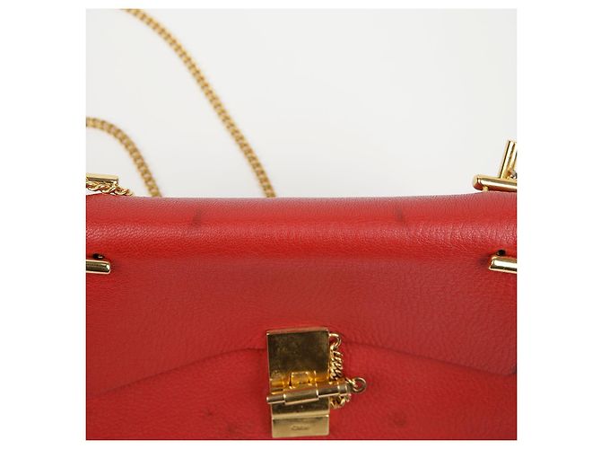 Chloé Bolso de hombro Drew Chain pequeño rojo - vista 6