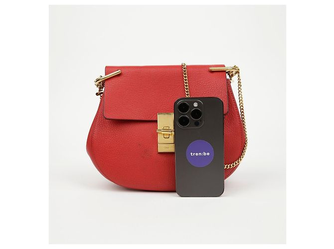 Chloé Bolso de hombro Drew Chain pequeño rojo - vista 7