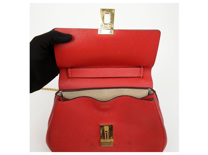 Chloé Bolso de hombro Drew Chain pequeño rojo - vista 8