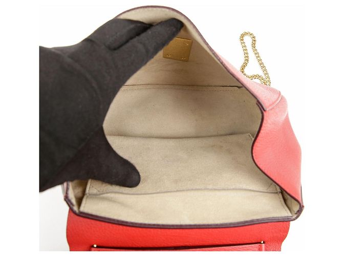 Chloé Bolso de hombro Drew Chain pequeño rojo - vista 9