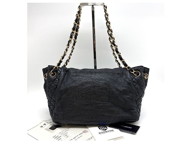 Borsa a spalla con catena Chanel in pelle oro - vista 5