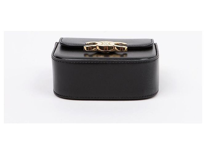 Céline Mini Clutch a Catena in Vitello Lucido Nero Borsa a Tracolla - vista 5