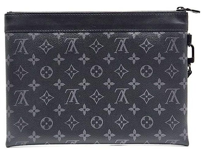 Clutch Louis Vuitton Eclipse To Go Cuero Marrón - vista 3
