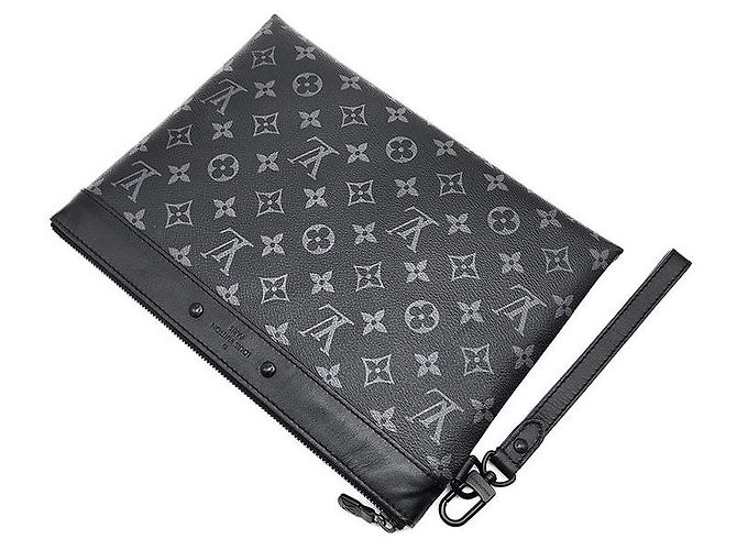 Clutch Louis Vuitton Eclipse To Go Cuero Marrón - vista 4