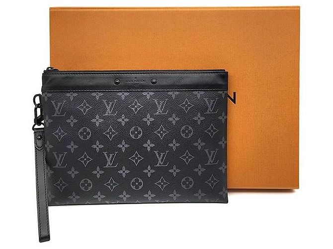 Clutch Louis Vuitton Eclipse To Go Cuero Marrón - vista 8