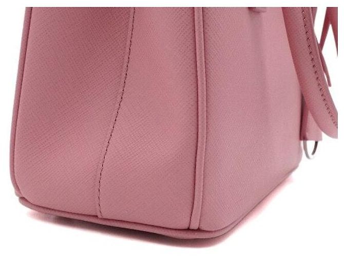 Prada Mini Tote e Borsa a Tracolla in Rosa con Logo - vista 10