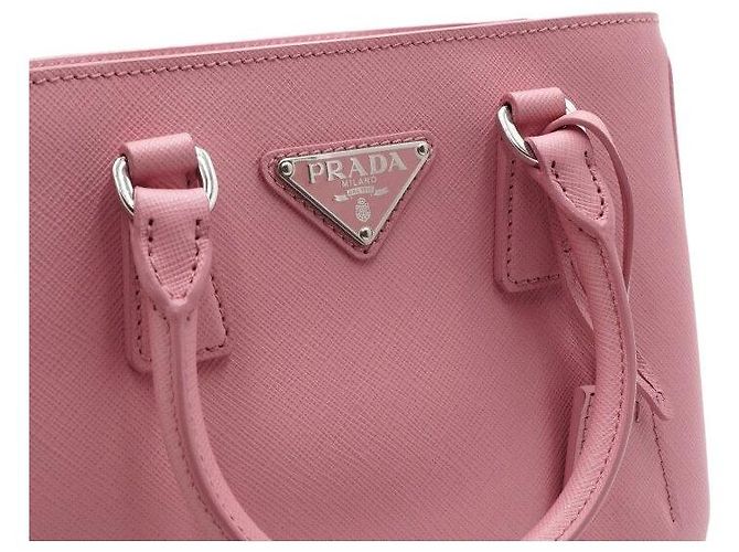 Prada Mini Tote e Borsa a Tracolla in Rosa con Logo - vista 11
