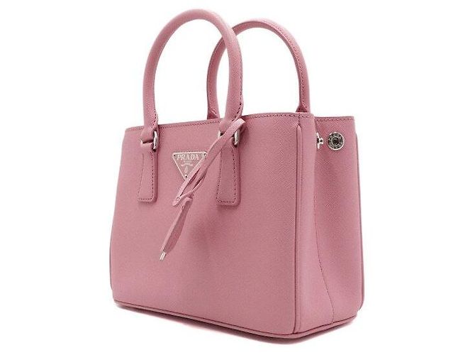 Prada Mini Tote e Borsa a Tracolla in Rosa con Logo - vista 2