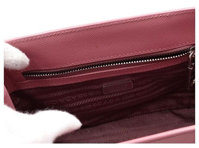 Prada Mini Tote e Borsa a Tracolla in Rosa con Logo - vista 6