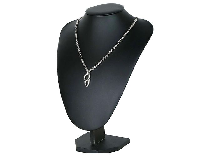 Collana Dior con pendente CD marrone metallo - vista 2