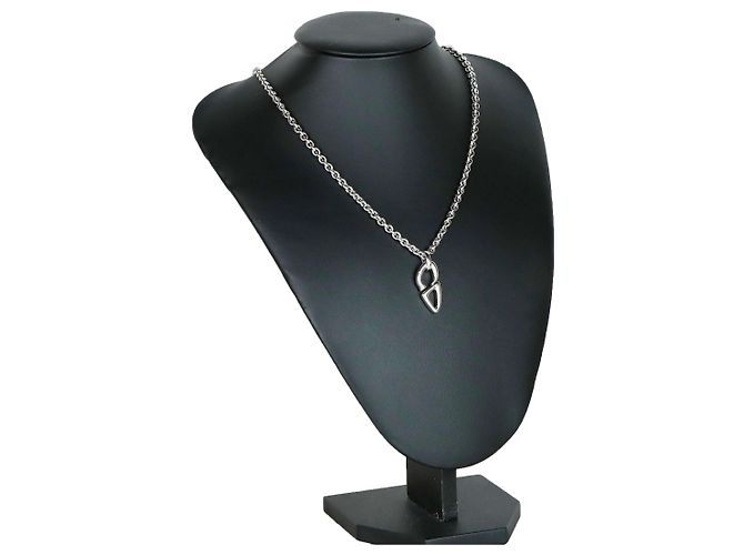 Collana Dior con pendente CD marrone metallo - vista 3