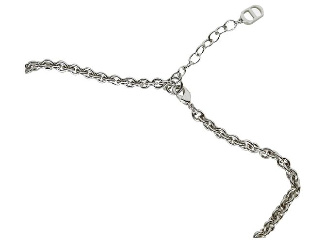 Collana Dior con pendente CD marrone metallo - vista 5