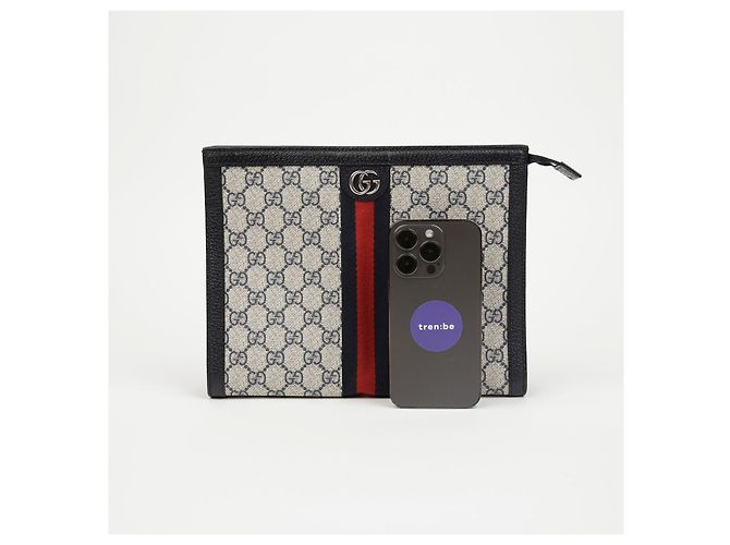 Pochette Gucci Ophidia Marrone in Tela - vista 8