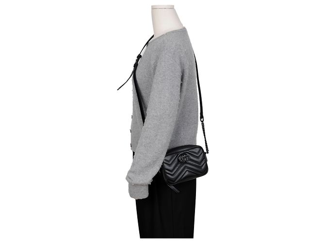 Gucci Mini Borsa a Tracolla All Black - vista 9