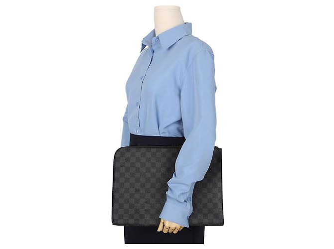 Louis Vuitton Pochette Jour GM Damier Graphite Clutch - view 9