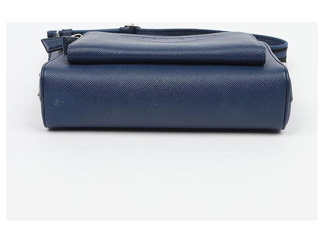 Prada Borsa a tracolla in pelle Saffiano Blue - vista 7