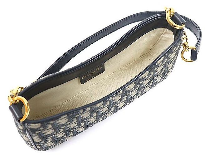 Dior Borsa a spalla Mini Hobo Avenue Montaigne in jacquard Oblique blu - vista 5