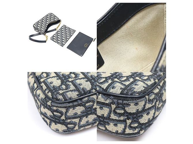 Dior Borsa a spalla Mini Hobo Avenue Montaigne in jacquard Oblique blu - vista 6