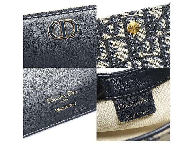 Dior Borsa a spalla Mini Hobo Avenue Montaigne in jacquard Oblique blu - vista 7