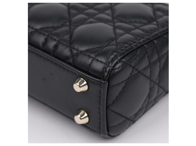 Dior Bolsa Lady Micro Black Cannage Lambskin - vista 10