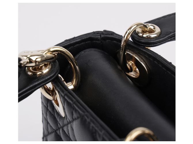 Dior Bolsa Lady Micro Black Cannage Lambskin - vista 12
