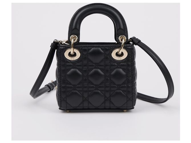 Dior Bolsa Lady Micro Black Cannage Lambskin - vista 4