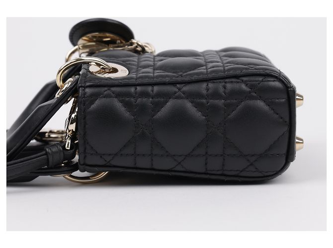 Dior Bolsa Lady Micro Black Cannage Lambskin - vista 5
