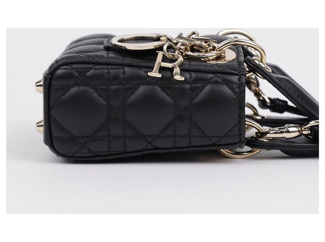 Dior Bolsa Lady Micro Black Cannage Lambskin - vista 7