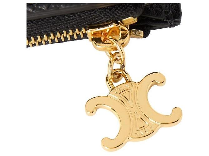 Céline Carteira compacta com fecho Triomphe Charm para mulher - vista 8