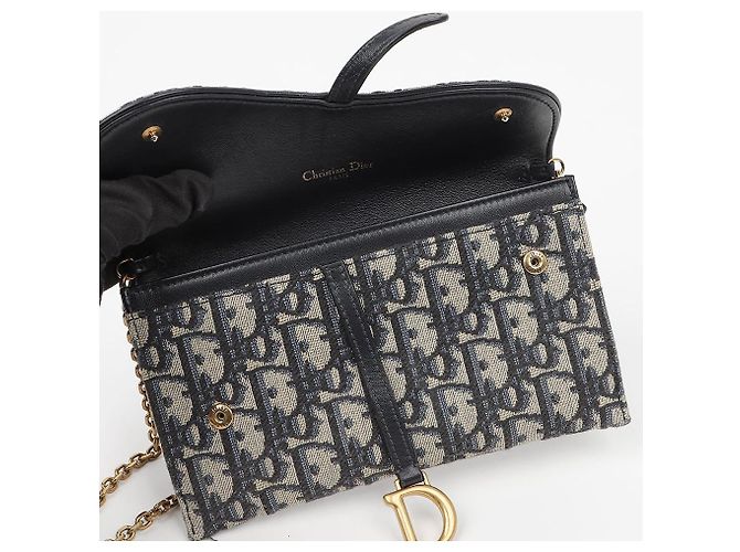 Dior Carteira longa Saddle em jacquard Oblique azul - vista 10