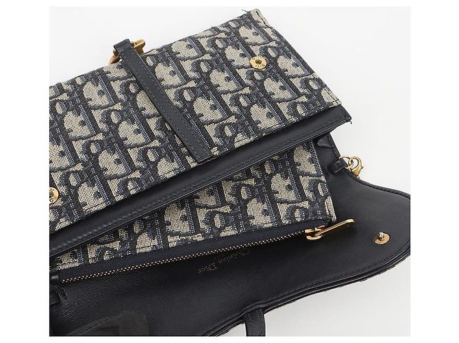 Dior Carteira longa Saddle em jacquard Oblique azul - vista 11