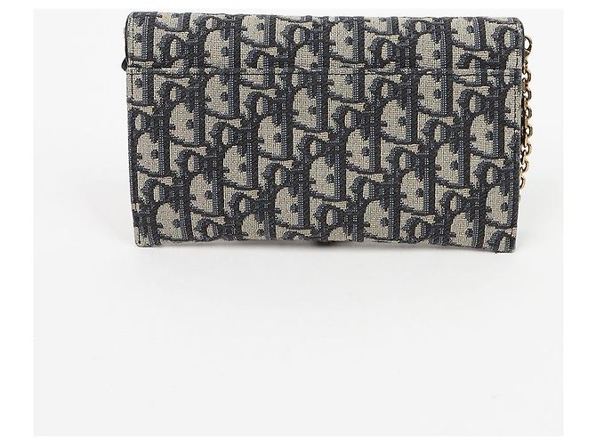 Dior Carteira longa Saddle em jacquard Oblique azul - vista 3