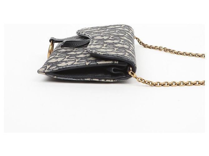 Dior Carteira longa Saddle em jacquard Oblique azul - vista 4