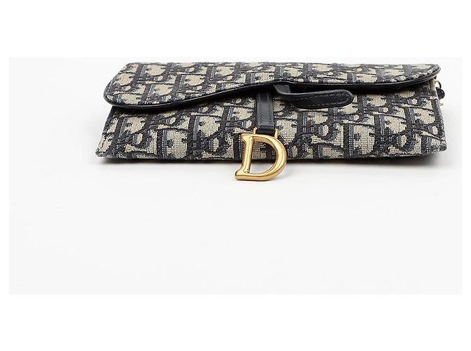 Dior Carteira longa Saddle em jacquard Oblique azul - vista 5