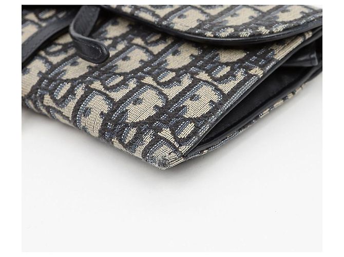 Dior Carteira longa Saddle em jacquard Oblique azul - vista 6