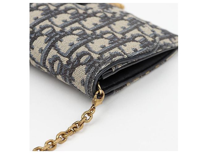 Dior Carteira longa Saddle em jacquard Oblique azul - vista 9