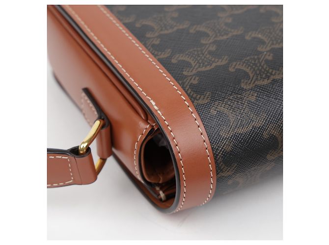 Céline Borsa a tracolla Classic Triomphe Canvas Tan - vista 14