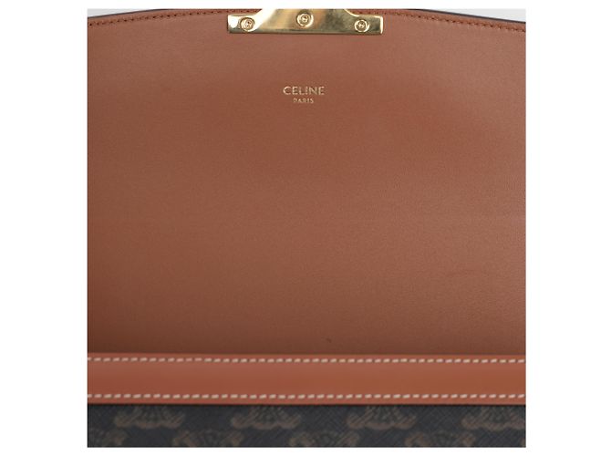 Céline Borsa a tracolla Classic Triomphe Canvas Tan - vista 18