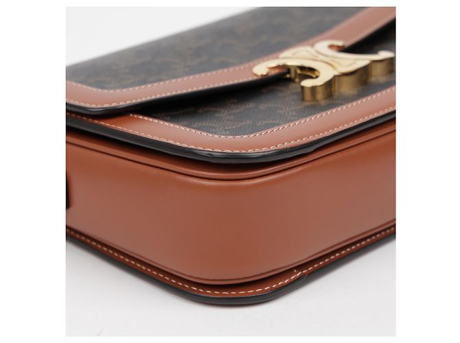 Céline Borsa a tracolla Classic Triomphe Canvas Tan - vista 9